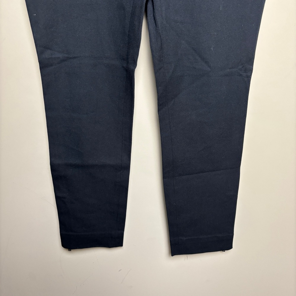 COS Navy Blue Stretch Elastic Waist Side Zip Crop Ankle Trouser Pants Women 8 US - Picture 3 of 10